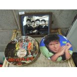 A Bradex collectors plate, Beatles Sgt Pepper and a collectors picture of the Beatles, also a