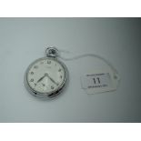 A stainless steel pocket watch by Timex