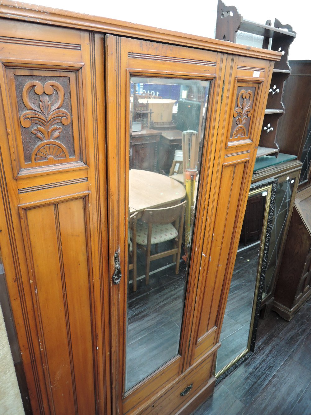 A Victorian stained frame wardrobe