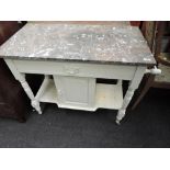 A Victorian painted marble top washstand