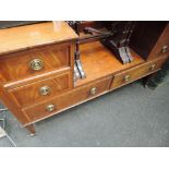 An Edwardian mahogany dressing table (af - no mirror)