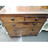 A 19th century mahogany chest of two short and three long drawers on bracket feet