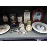 A selection of clocks, watches and time pieces including Metamec Wedgwood