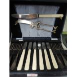 A sea food or lobster carving set by W S Hutton and sons