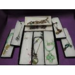 A selection of costume jewellery including beaded necklace etc