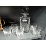A crystal glass tumbler and decanter set by Edinburgh Scotland