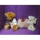 A Gail Clifford jointed bear, Cinny, height 17 inches, A Elke Kraus Muffty bear and a Dee