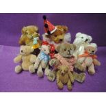 Eight jointed bears, Steiff with yellow tag, Lillibet x2, Mary Meyer, Susan Jane, Deborah Didier,