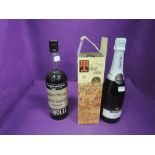 A bottle of Martini Asti, a bottle of Tokaji Aszu and a bottle of Scholtz Hermonos Malaga 1907