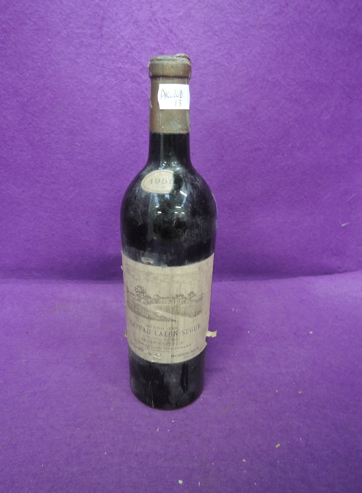 A 1955 bottle of Grand Vin Chateau Calon Segur, Saint Estephe