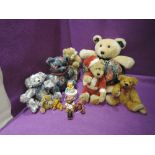 A selection of jointed, ceramic and similar bears including Marie Stott, Linda Spiegel, Boyds etc