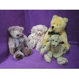 A Joan Woessner jointed bear, Anna Maria, height 15 inches, A Karen Stocker jointed bear,