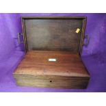 A treen trinket box and similar butlers tray