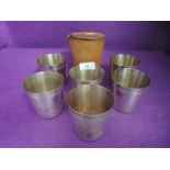 A set or travel or sporting tumblers with leather case by PHV and co