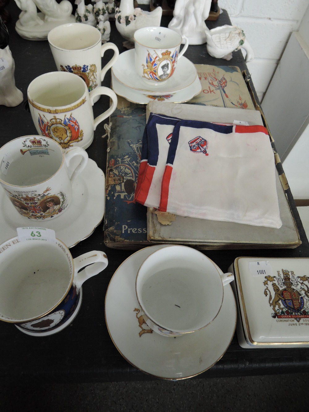 A selection of royal coronation wares including tea cups and saucers