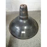 A vintage industrial two tone enamel light or lamp shade