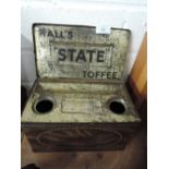 A halls state advertising tin in the form of a desk tidy and ink well