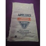 A small advertising sack for Applebys National flour