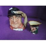 Two character jugs by Royal Doulton including Gone Away huntsman