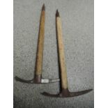 Two ice picks or axes made in Austria by Stubai for exploring and adventure