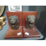 A pair of Chow Chow dog design book ends