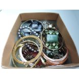 A selection of costume jewellery bangles and bracelets