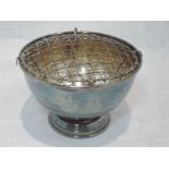 A silver rose bowl of plain circular form bearing presentation inscription to base of pedestal foot,