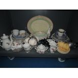 A selection of ceramics including Midwinter deco style platter and tureen