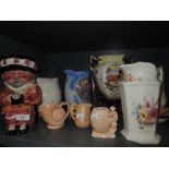 A selection of jugs including Hornsea, Sylvac, Staffordshire character jug Beefeater etc