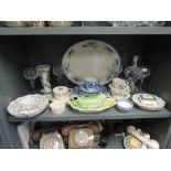 A selection of ceramics including Royal Worcester tea cups and saucers