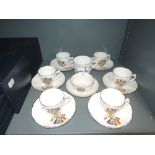 A selection of armistice tea cups and saucers including Blackpool interest