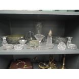 A selection of clear cut and crystal glass wares including fruit bowls
