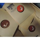 A large box of Shellac Records