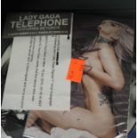 A Lady Gaga signed seven inch picture disc of the ' telephone ' track featuring Beyonce - comes with