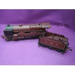 A Hornby electric 0 gauge 4-4-2 LMS Royal Scot loco & tender in maroon livery numbered 6100