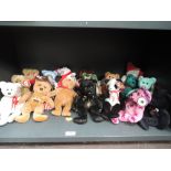 A shelf of TY Beanies & Celebrity Bears