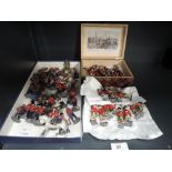 A collection of Britains, Hill & Co and similar lead military figures including Highlanders, Scots