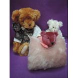 A Gail Clifford jointed bear, Cinny, height 17 inches, A Elke Kraus Muffty bear and a Dee