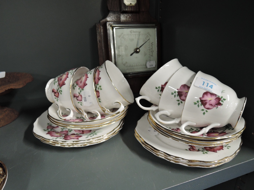 A selection of tea cups and saucers by Crown Royal