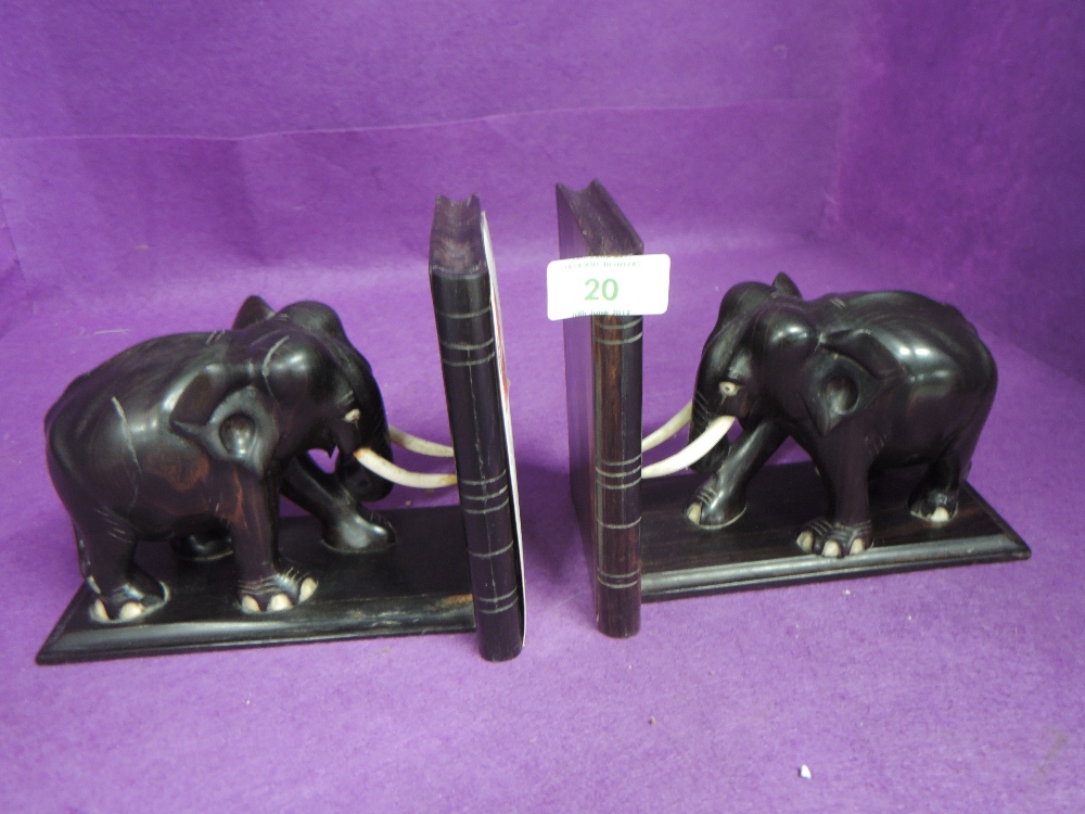 A pair of elephant book ends