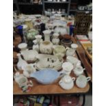 A selection of ceramics including Maling lustre