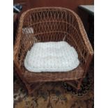 A wicker conservatory chair