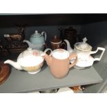 A selection of teapots including Langley and Myotts