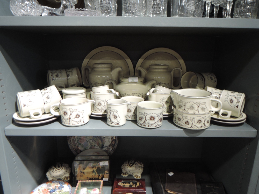 A part Hornsea pottery Cornrose tea service