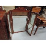 A modern mahogany dressing table mirror