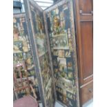 A Victorian scrap room divider screen