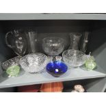 A selection of glassware including bowls, vases etc