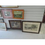 A selection of prints including Fox Hunt and King Arthur