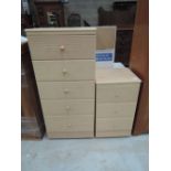 Two modern laminate bedroom chests