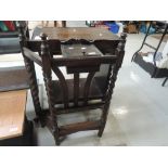 An early 20th Century oak hall stand having barley twist frame (no tray)